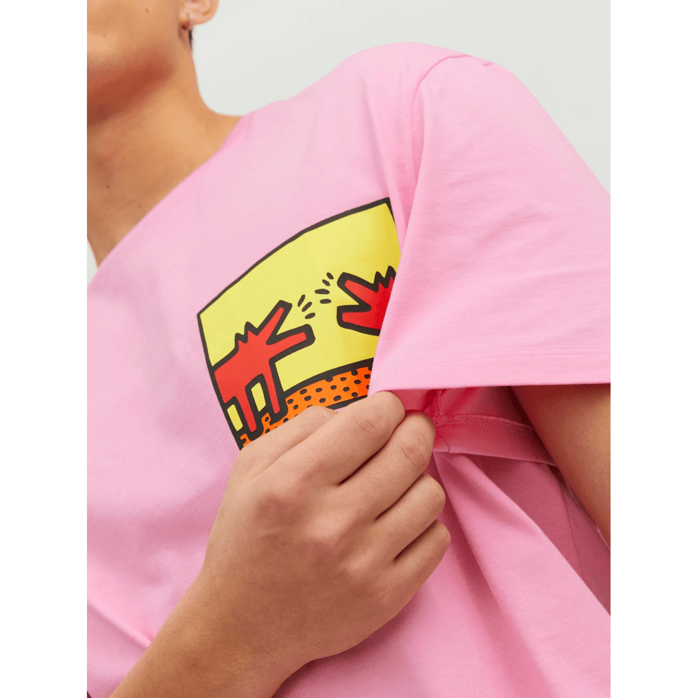 Jack & Jones Uomo T-shirt Keithharring Rosa12230685