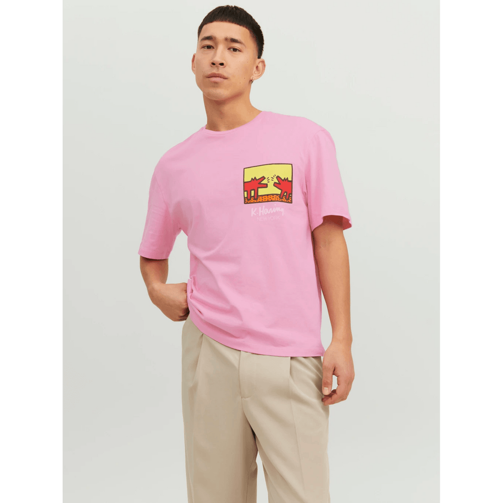 Jack & Jones Uomo T-shirt Keithharring Rosa12230685