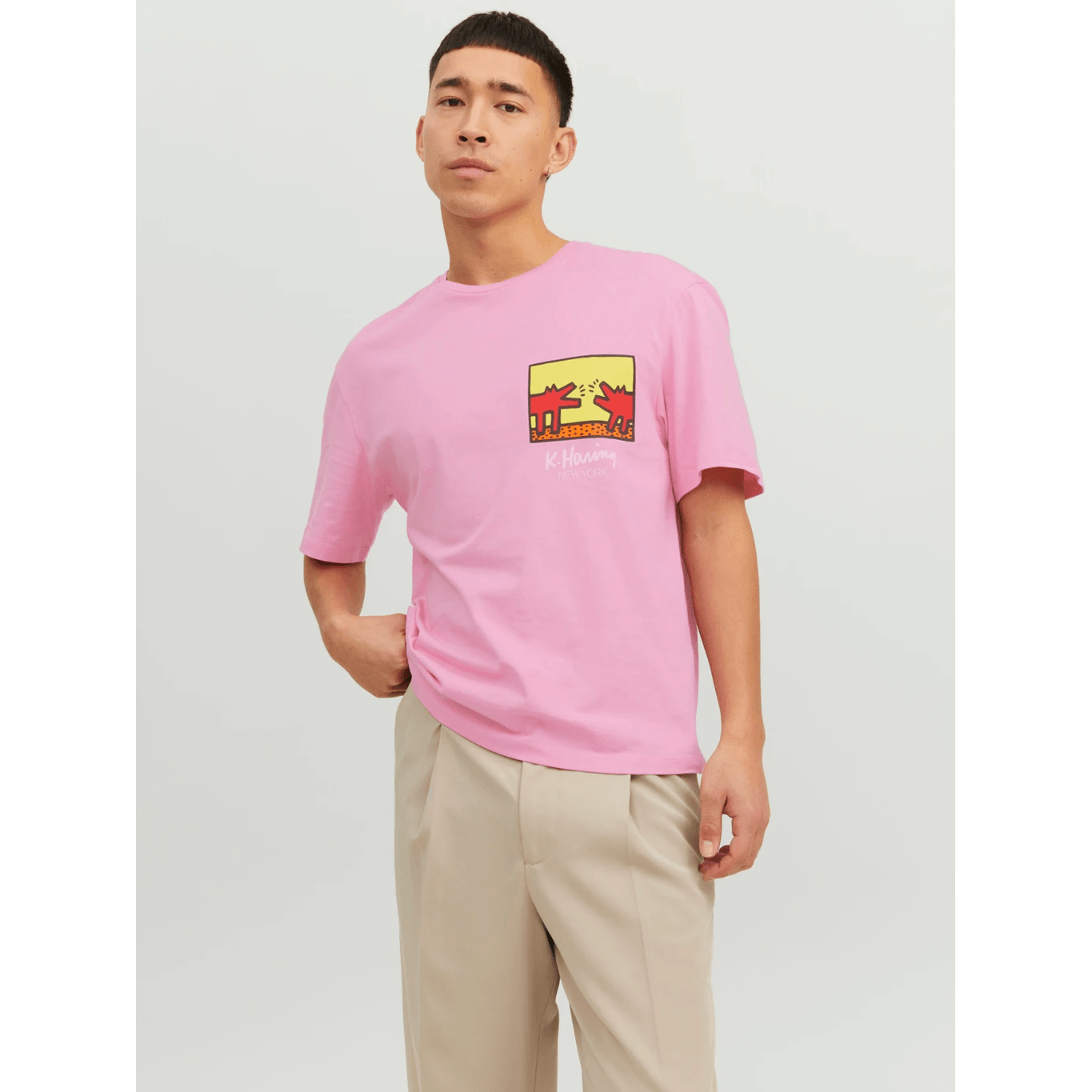 Jack & Jones Uomo T-shirt Keithharring Rosa12230685