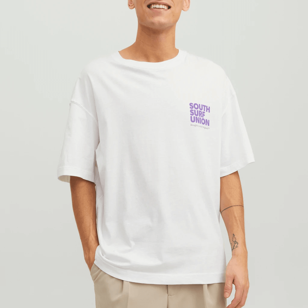 Jack & Jones Uomo T-shirt Belize Aop Bianco 12235213