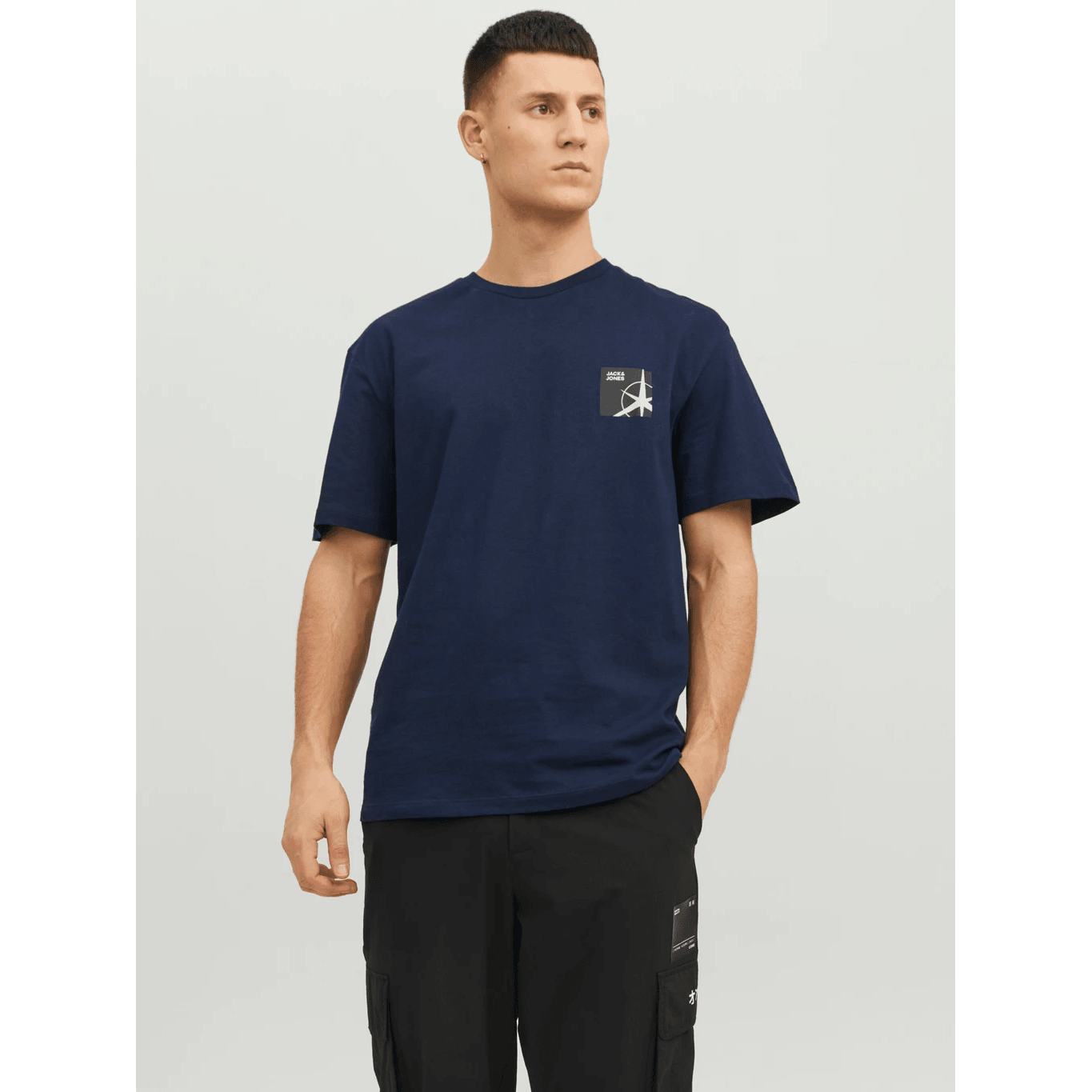 Jack & Jones Uomo T-shirt Filo Blu Navy 1222988