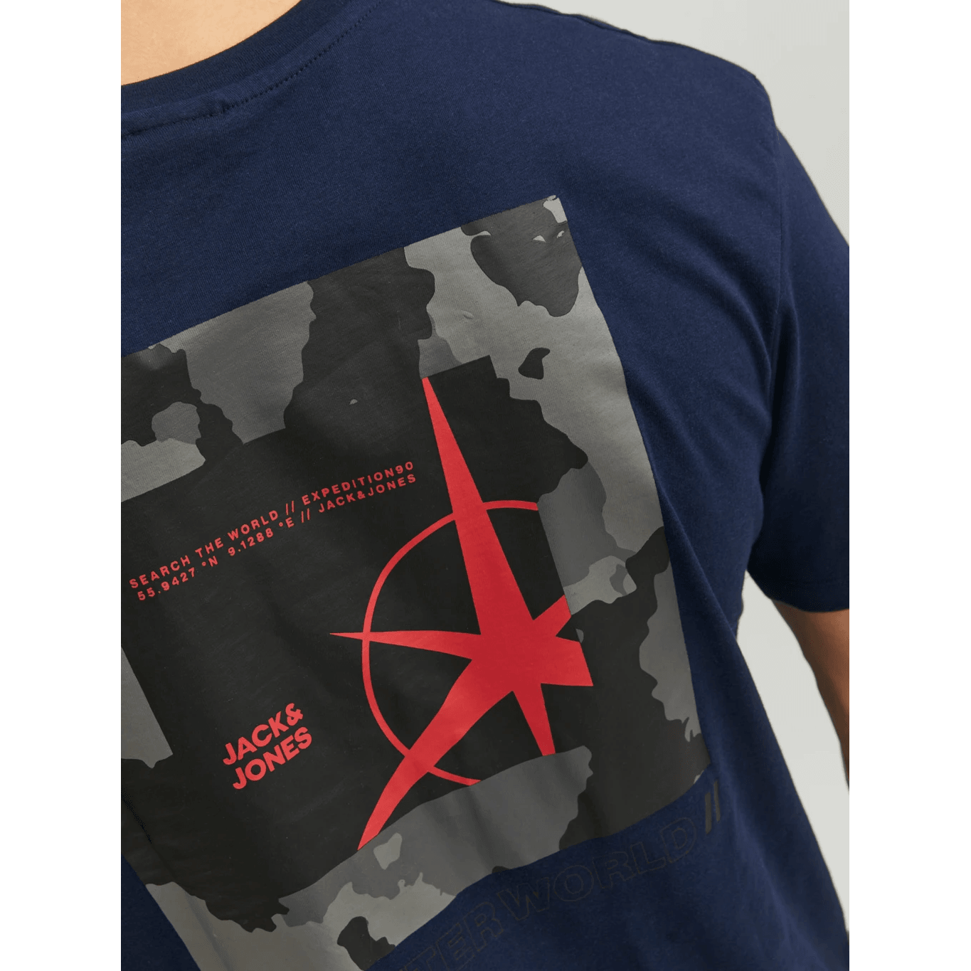 Jack & Jones Uomo T-shirt Filo Blu Navy 1222988