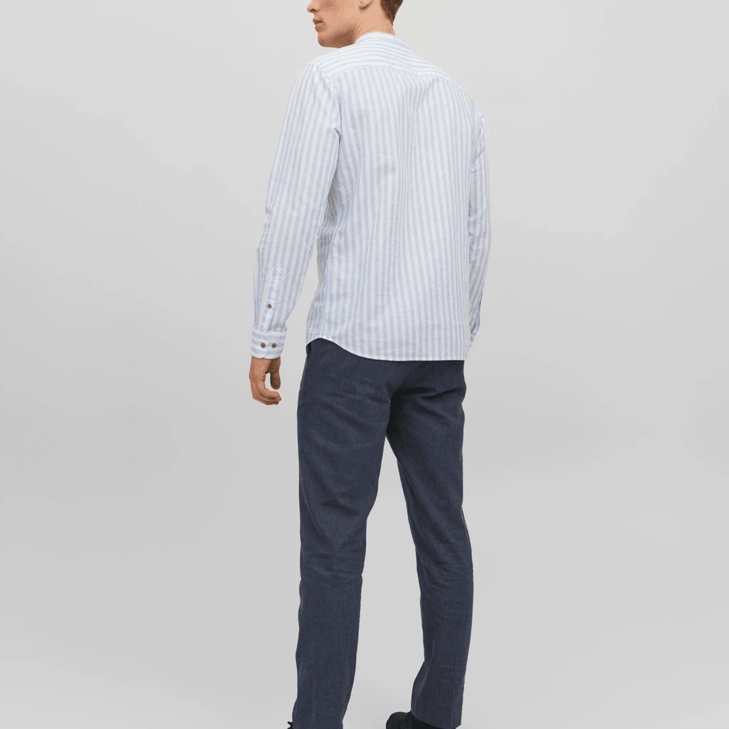 Jack & Jones Uomo Camicia Summer Half Celeste e Bianco 12196822