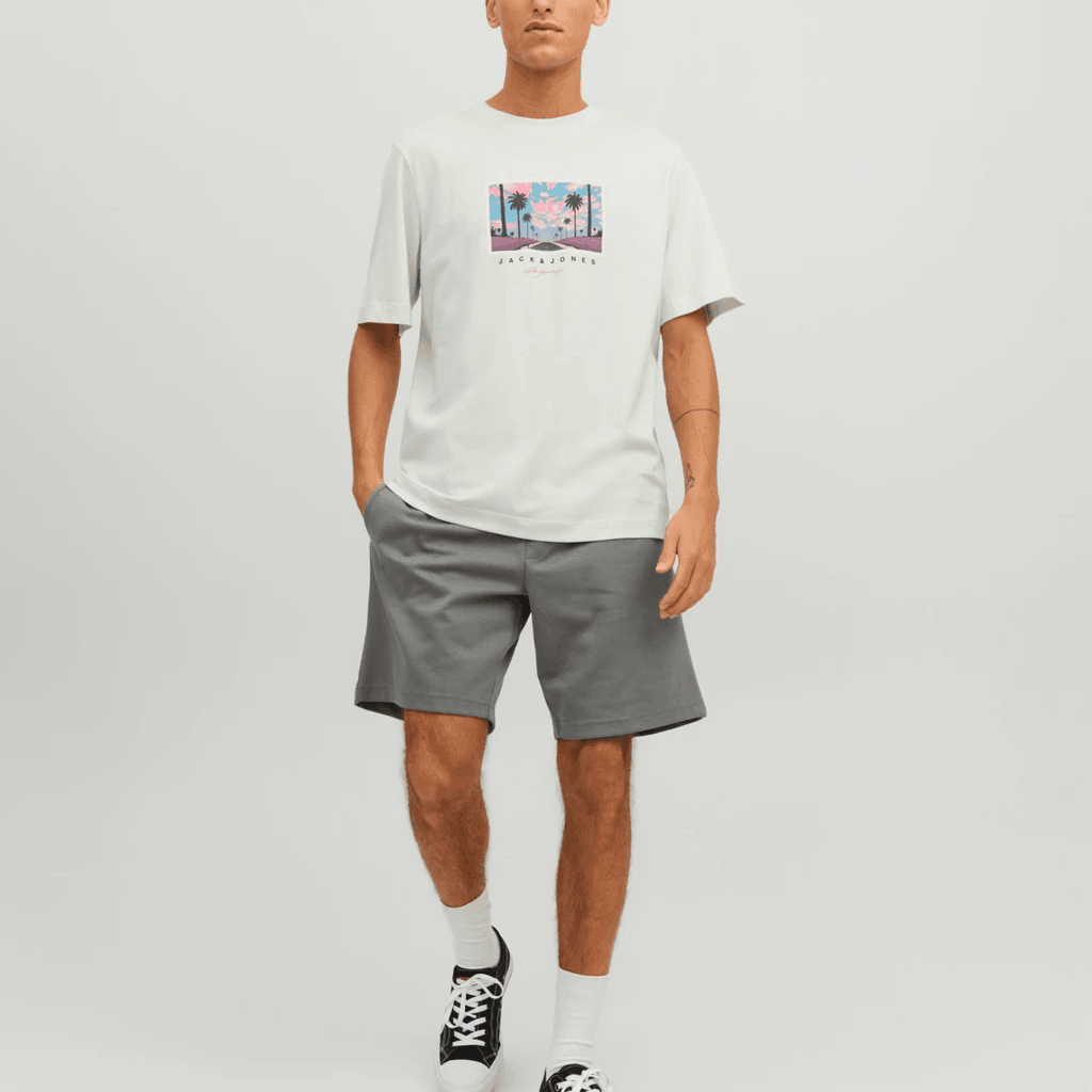 Jack & Jones Uomo T-shirt Tulum Landscape Light Blue 12235226