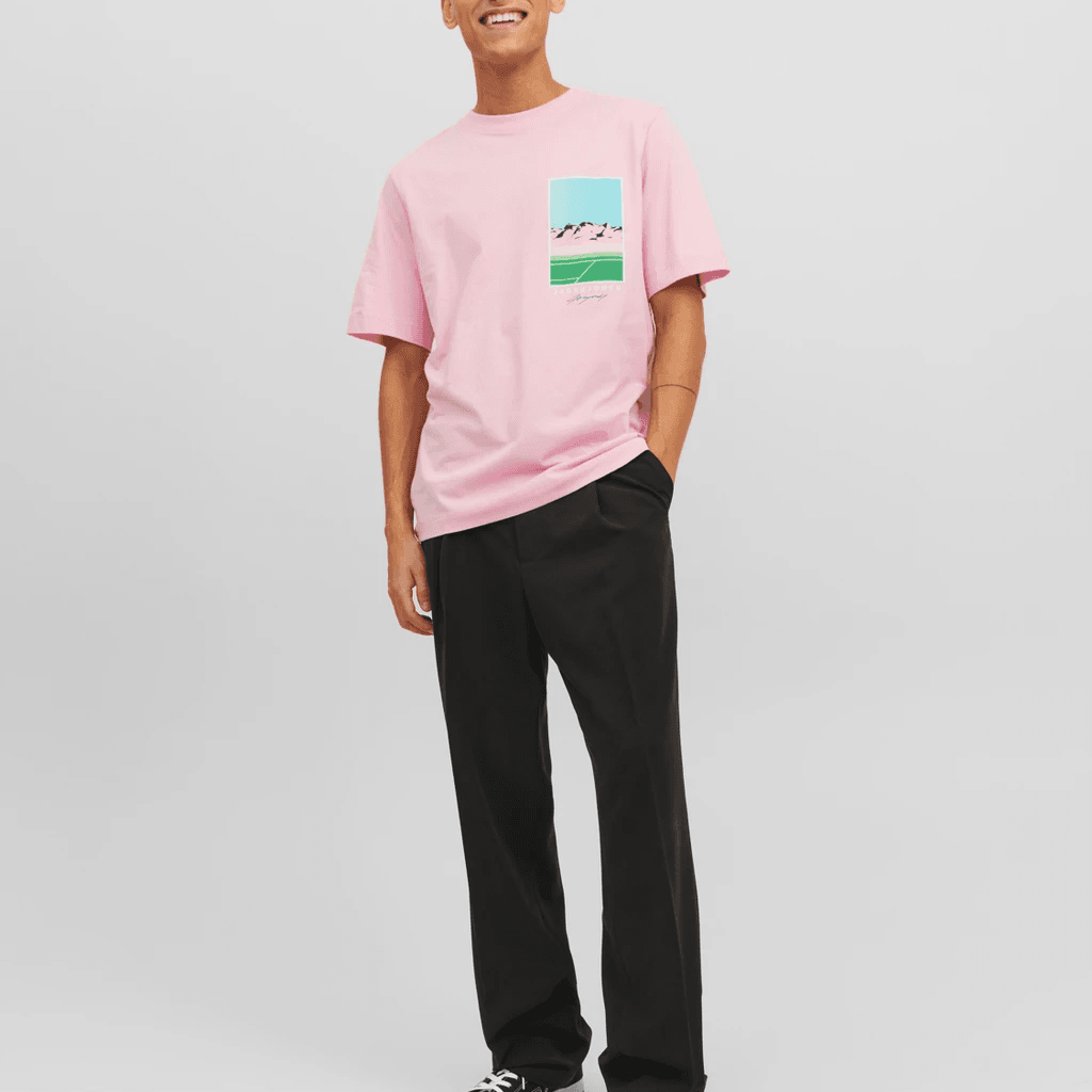 Jack & Jones Uomo T-shirt Tulum Landscape Rosa 12235226