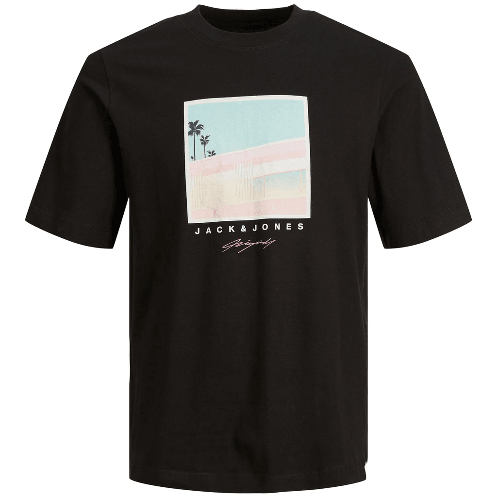 Jack & Jones Uomo T-shirt Tulum Landscape Nero 12235226