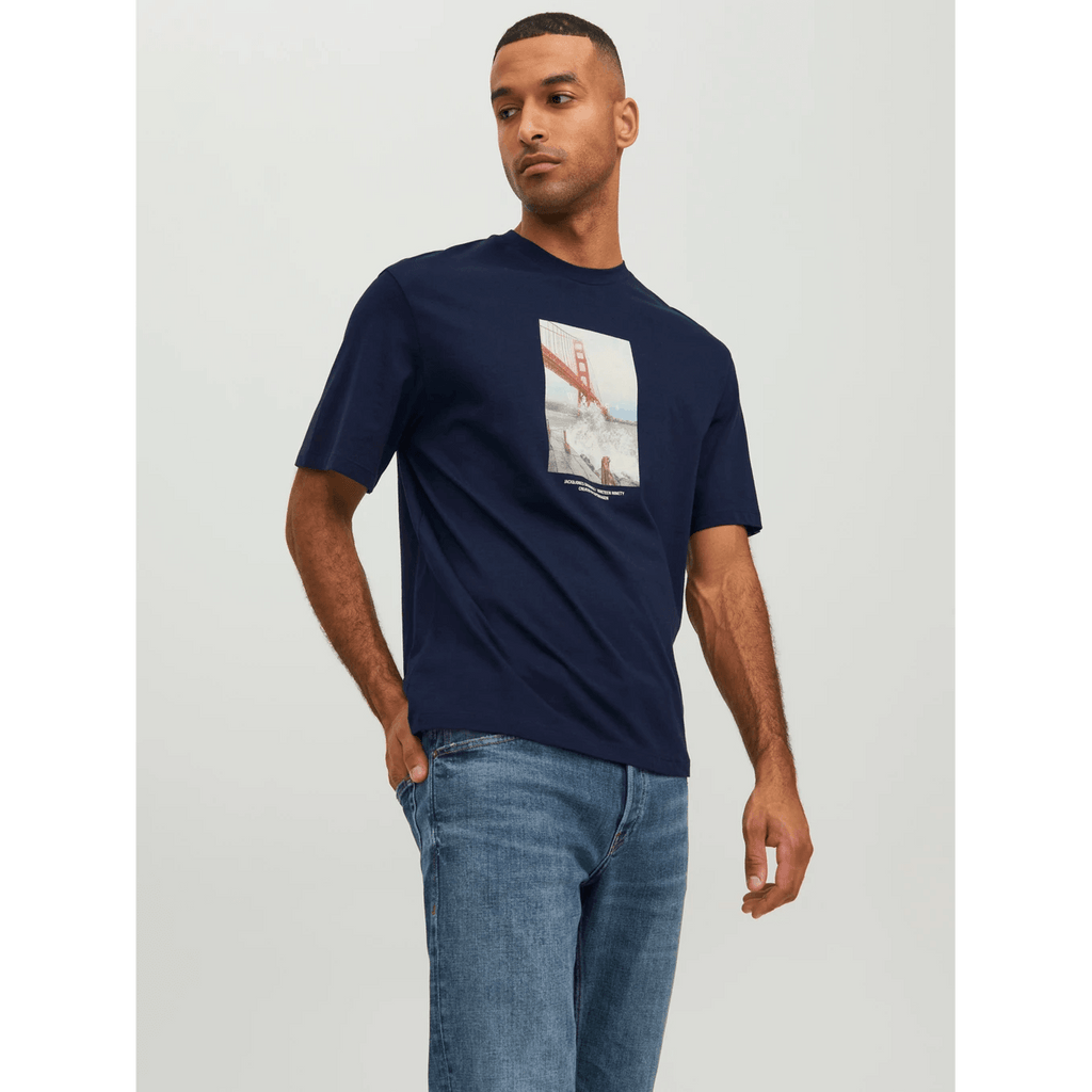Jack & Jones Uomo T-shirt Copenhagen Blue Navy 12227781