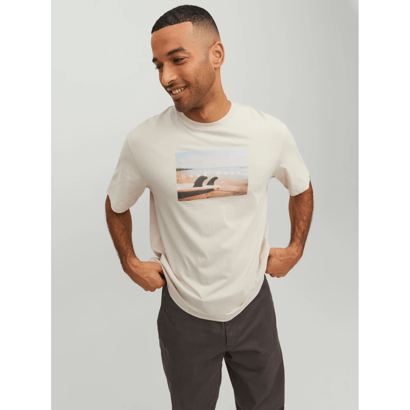 Jack & Jones Uomo T-shirt Copenhagen Beige 12227781
