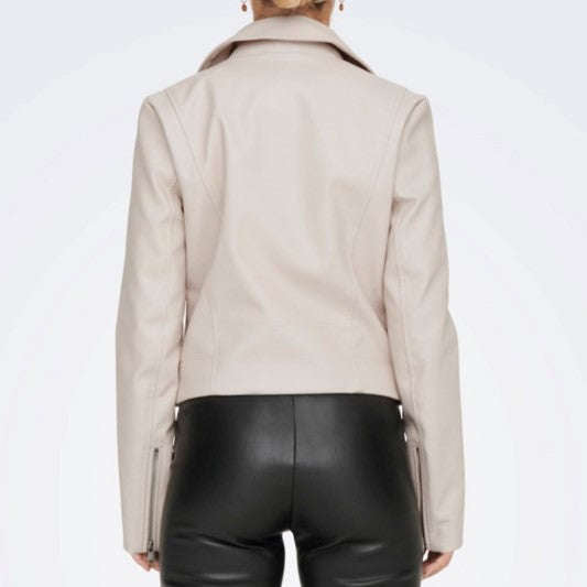 Only Donna Giubbino Vera Faux Biker Beige 15232135