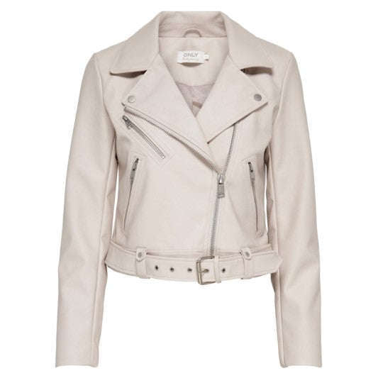 Only Donna Giubbino Vera Faux Biker Beige 15232135