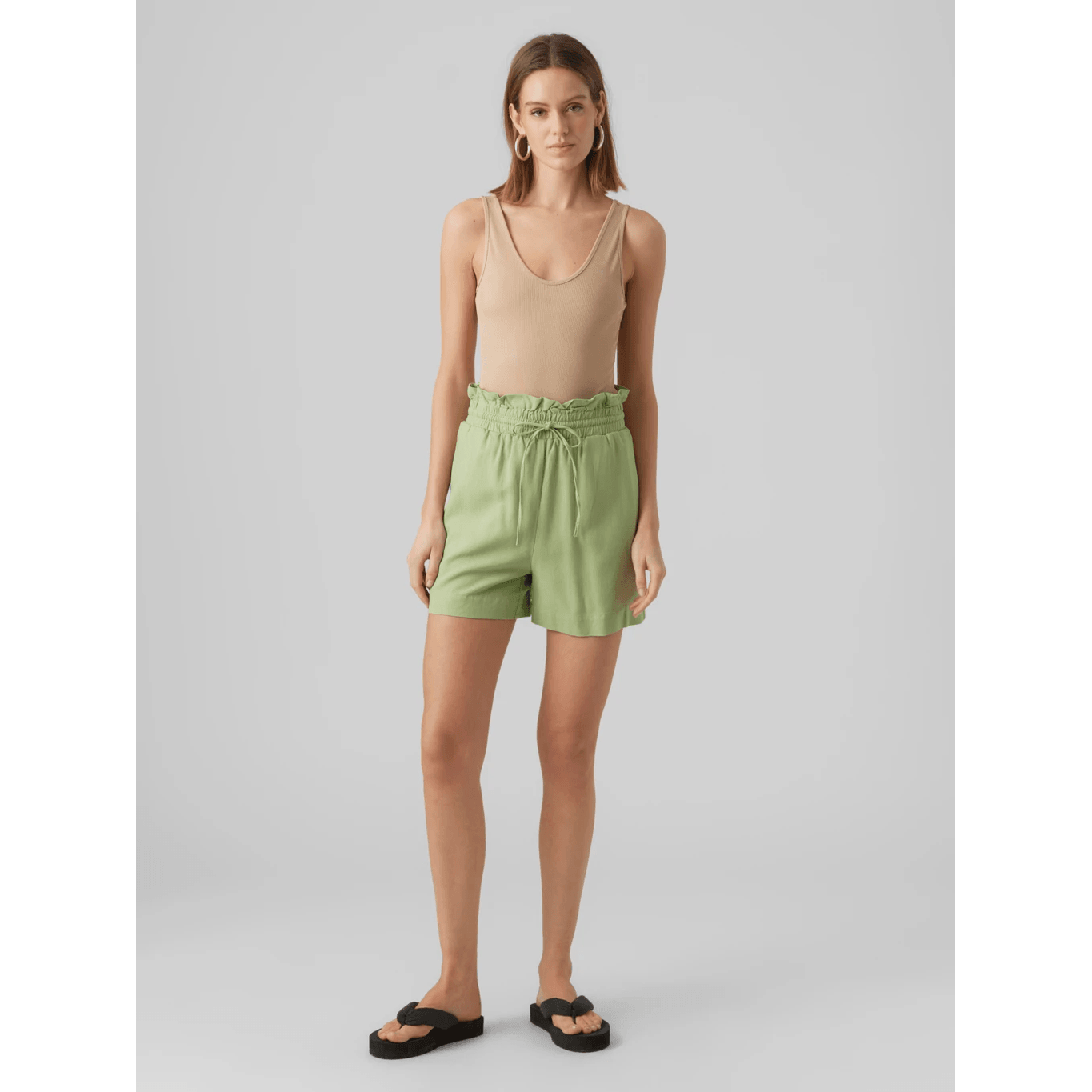 Vero Moda Donna Bermuda Mymilo Paperbag Verde 10282521