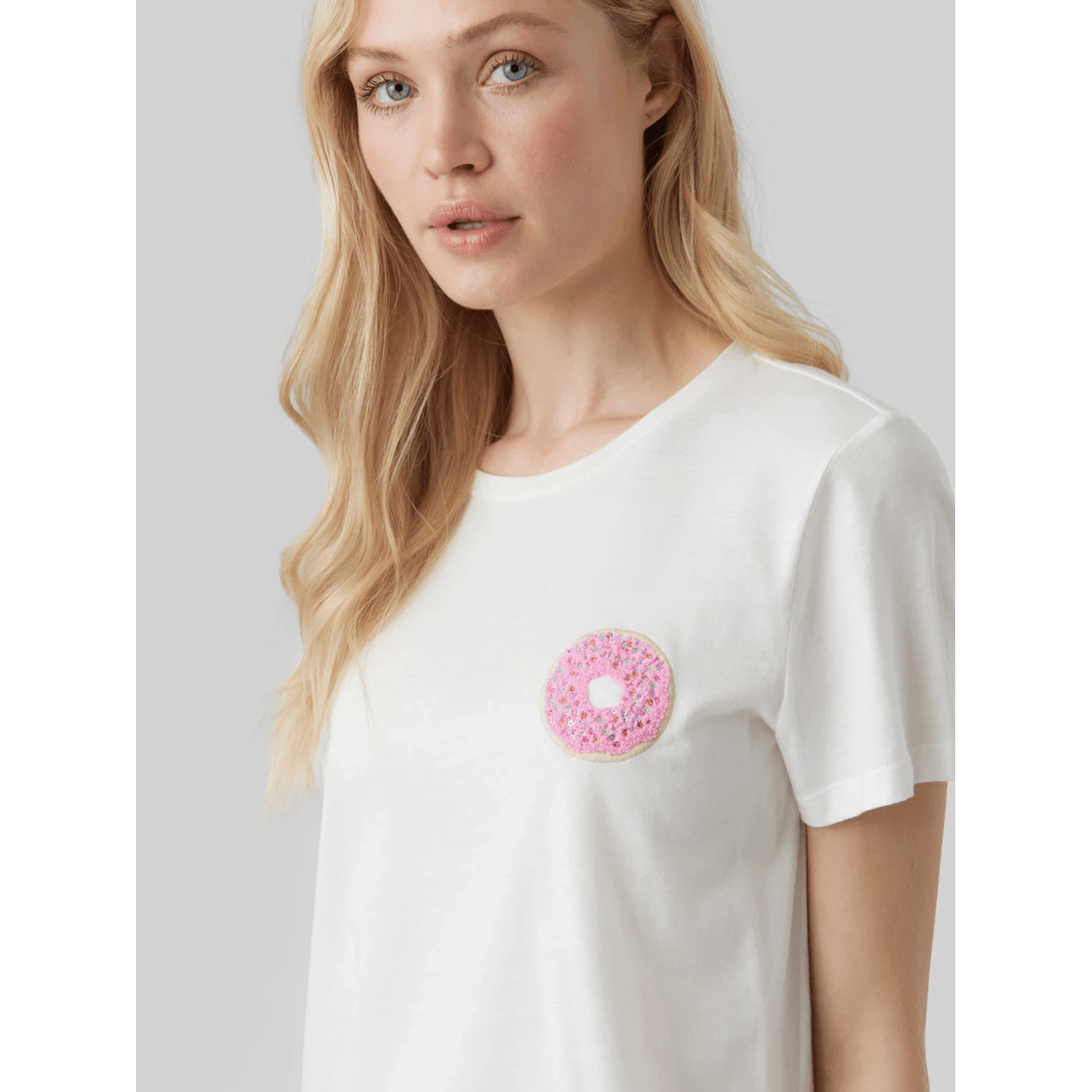Vero Moda Donna T-shirt Francis Donut Bianca 10282884